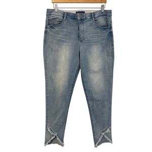 Democracy Ab Solution High‎ Rise Ankle Fray Jeans Womens 16 Light Wash Casual